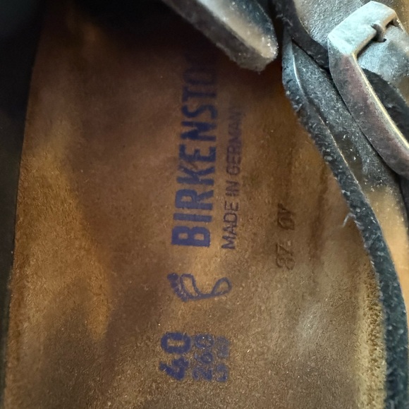 Birkenstock Black Leather Slip-On Clogs - Picture 6 of 6